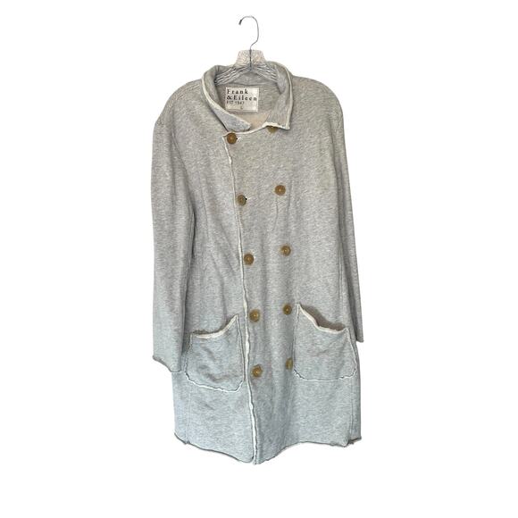Frank & Eileen Belfast Fleece Lab Trench Double Breast Oversized Jacket Size L - Picture 2 of 13